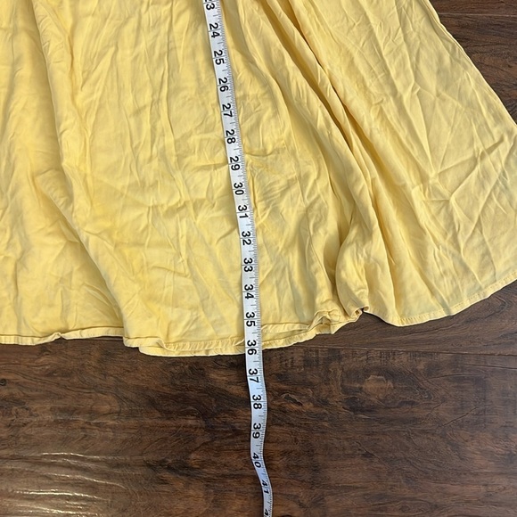 Torrid Sunshine Yellow Smocked Bodice Pleated V-Neck Dress, Sz. 1 - Picture 9 of 10